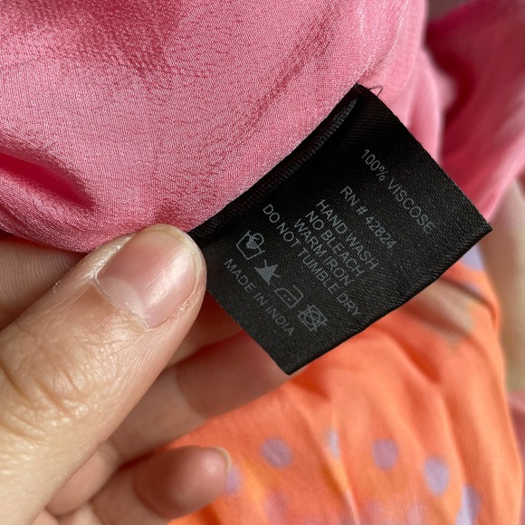 VEDA Multi Orange Printed Crepe Corazon Maxi Dress Size Medium - Picture 7 of 11